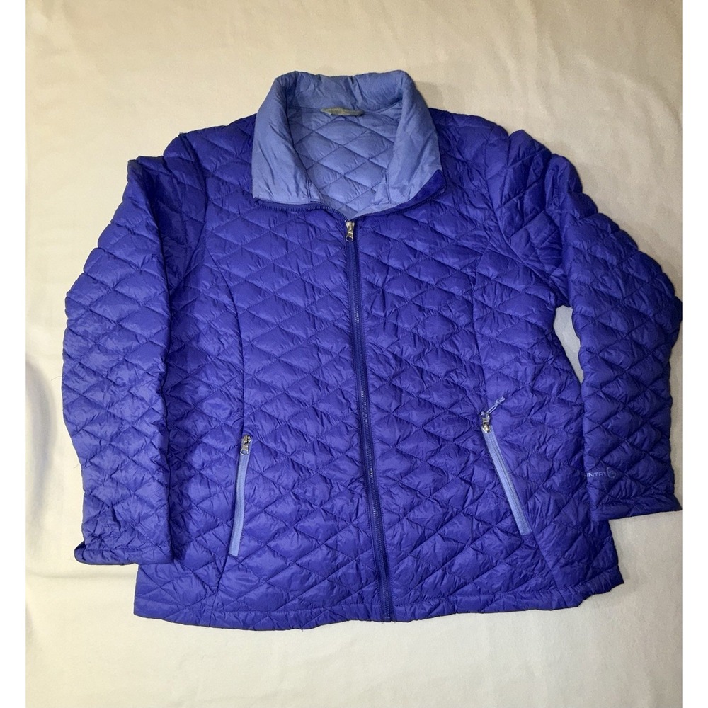 Free Country Women's Blue Puffer Jacket Zippered Lightweight XXL
